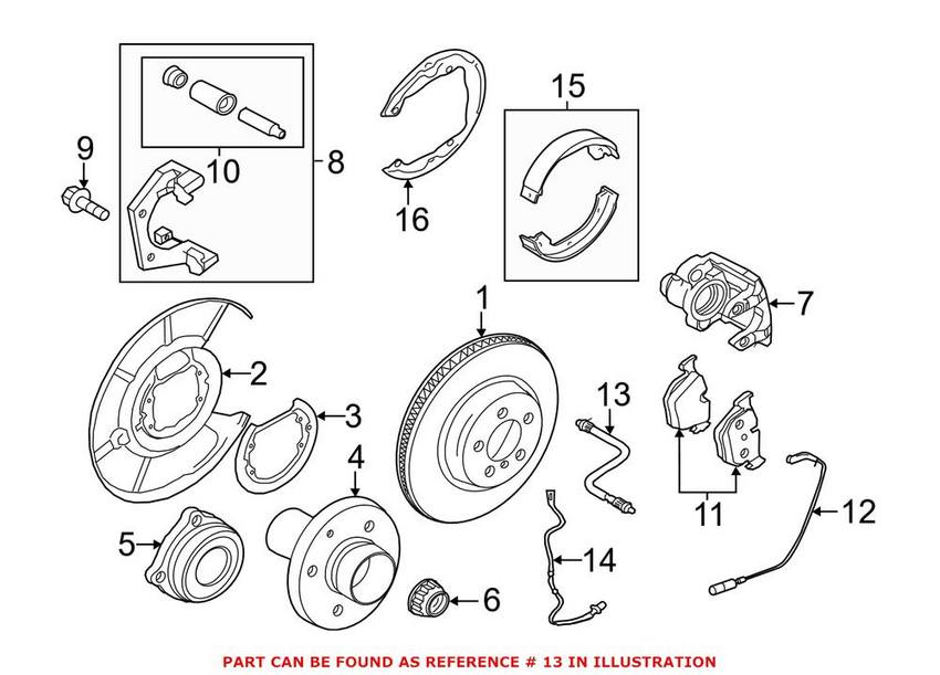 BMW Brake Hose - Rear 34326789263